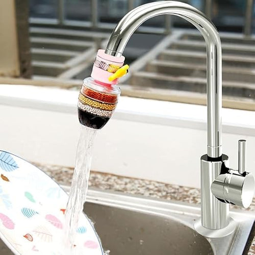 Activated Carbon Faucet Water Filter Universal Interface Home Kitchen Faucet Tap Water Tap Filter Multilayer Clean Purifier Filter Cartridge Five Layer Water Filter