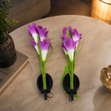 Solar Garden Flower Led Stake Lights For Pathway Lawn And Outdoor Decor (2 Pc)