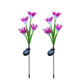 Solar Garden Flower Led Stake Lights For Pathway Lawn And Outdoor Decor (2 Pc)