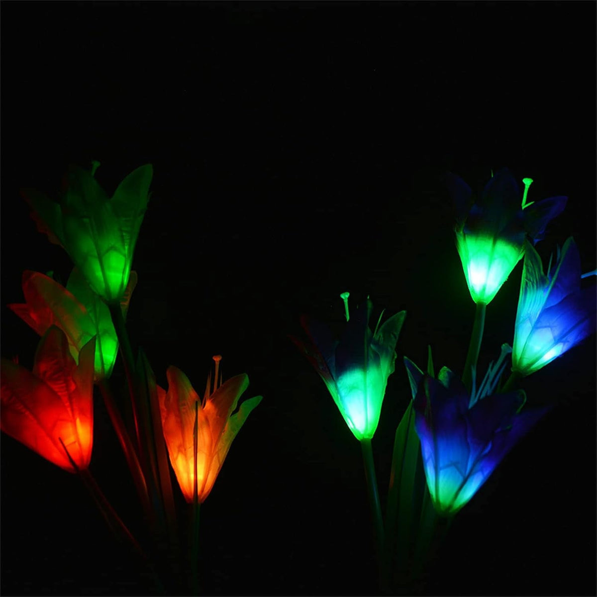 Solar Garden Flower Led Stake Lights For Pathway Lawn And Outdoor Decor (2 Pc)