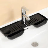 Faucet Splash Guard Mat With Drainage Tray For Kitchen And Bathroom Sink (1 Pc)