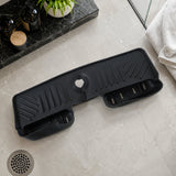 Faucet Splash Guard Mat With Drainage Tray For Kitchen And Bathroom Sink (1 Pc)