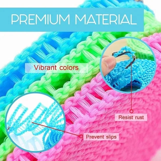 Windproof Anti-Slip Clothes Washing Line Drying Nylon Rope with Hooks/Nylon Clothesline - 5 Meter