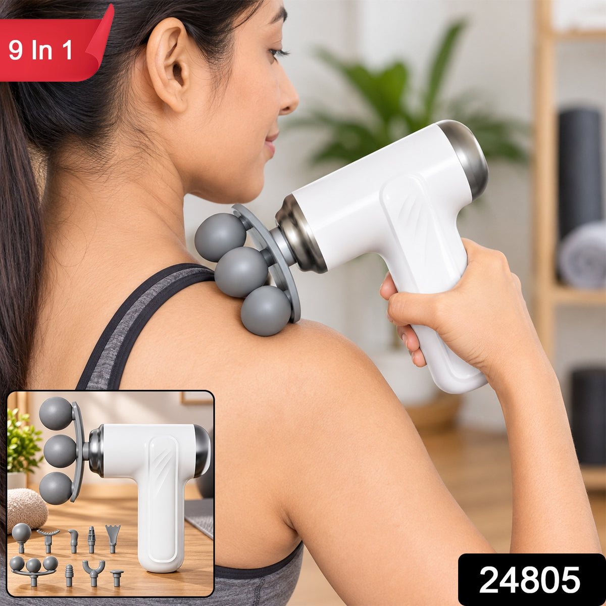 9-in-1 Massager Gun With Interchangeable Heads For Relaxation
