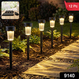 Solar Led Pathway Garden Stake Lights For Outdoor Lawn And Walkway (12 Pc Set)