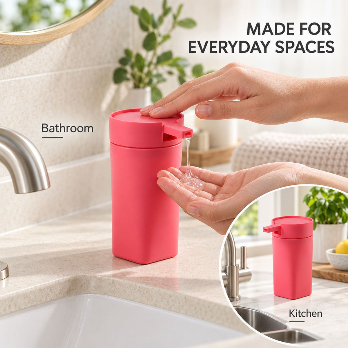 Liquid Soap Dispenser Bottle With Press Pump Refillable Hand Wash Bottle (1 Pc)